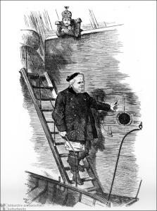 Der Lotse geht von Bord"Karikatur aus dem Londoner "Punch" vom 2. September 1890 zur Entlassung Bismarcks durch Wilhelm II.